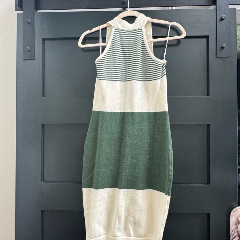 Lena Cream and Green Knit Top